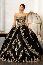 Embroidered Cape Ball Gown by Elizabeth K GL3016