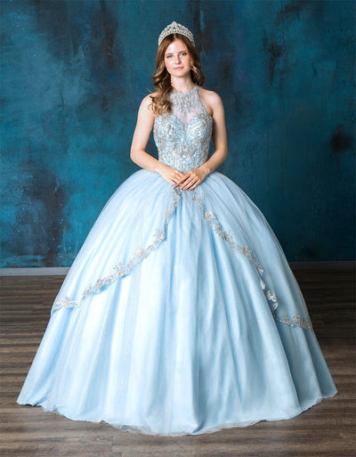 Embroidered Halter Quinceanera Dress by Calla SYL19016