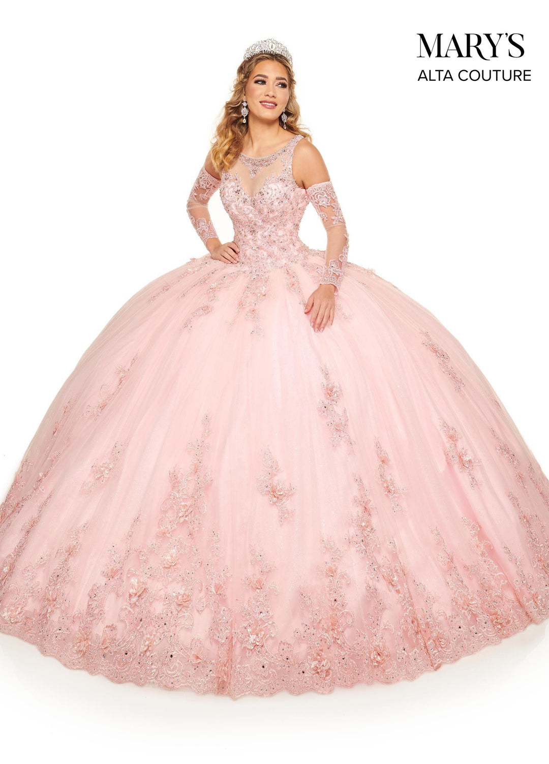 Embroidered Illusion Quinceanera Dress by Alta Couture MQ3054