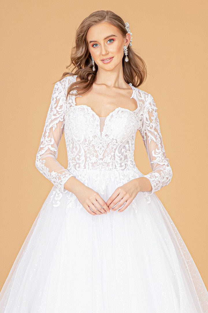 Embroidered Long Sleeve Wedding Dress by Elizabeth K GL1804