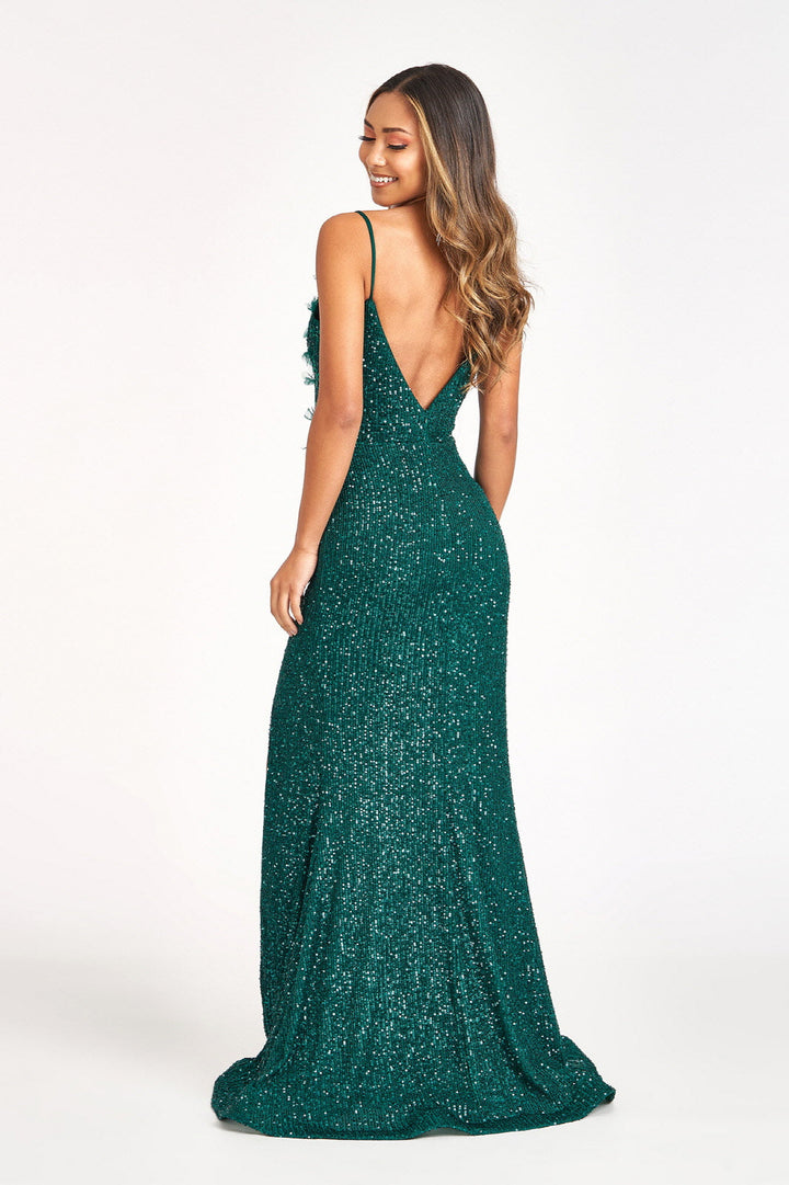 Embroidered Sequin Fitted Gown by Elizabeth K GL3055