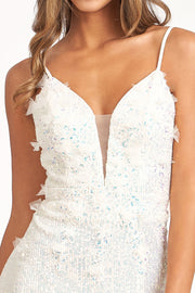 Embroidered Sequin Fitted Gown by Elizabeth K GL3055