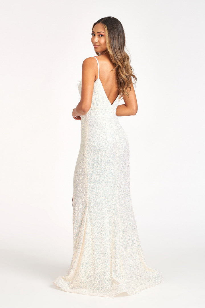 Embroidered Sequin Fitted Gown by Elizabeth K GL3055