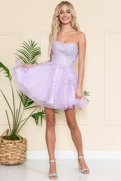 Embroidered Short A-line Tulle Dress by Amelia Couture 7013S