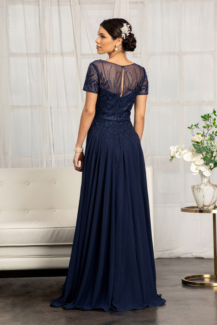 Embroidered Short Sleeve Gown by Elizabeth K GL3067