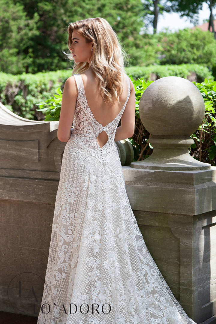 Embroidered Sleeveless Bridal Dress by Mary's Bridal M622