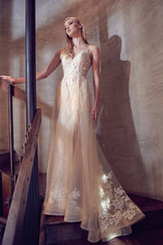 Embroidered Sleeveless Gown by Juliet 249