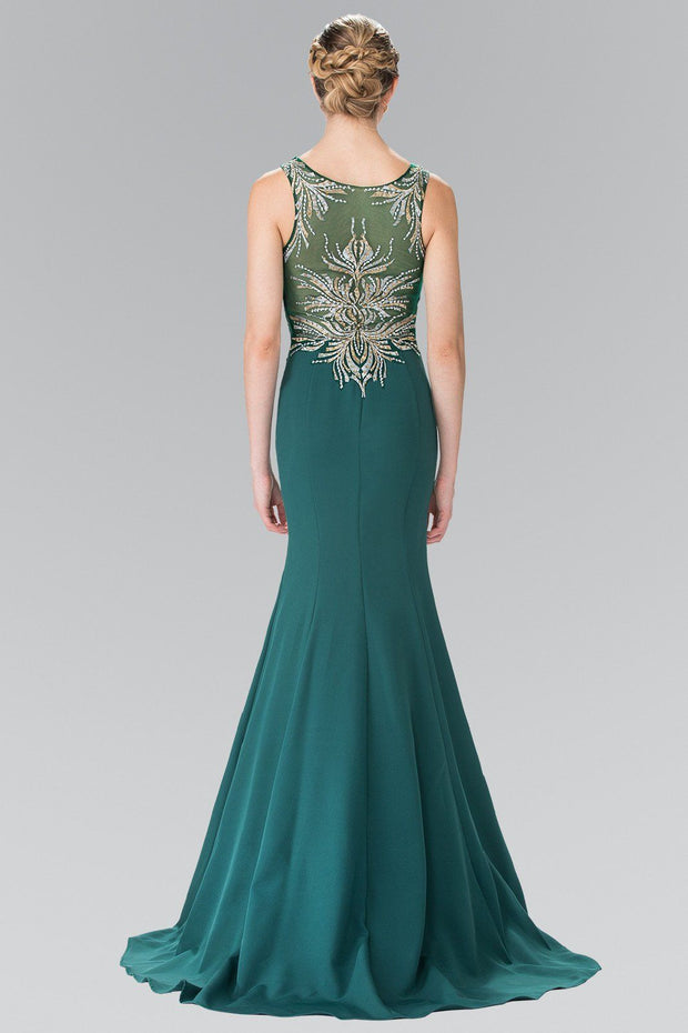 Embroidered Sleeveless Illusion Dress by Elizabeth K GL2323-Long Formal Dresses-ABC Fashion