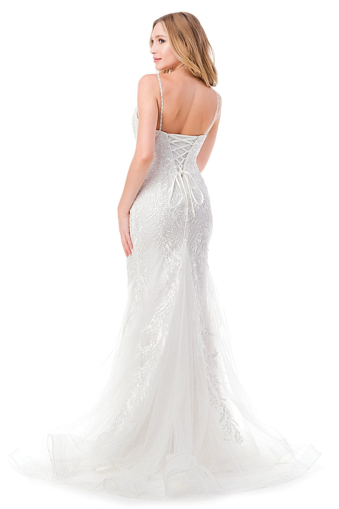 Embroidered Sleeveless Mermaid Bridal Gown by Coya MS0023