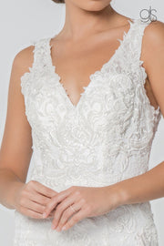 Embroidered Sleeveless Mermaid Wedding Gown by Elizabeth K GL2814-Wedding Dresses-ABC Fashion
