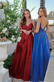 Embroidered Sleeveless Tulle Gown by Juliet 234