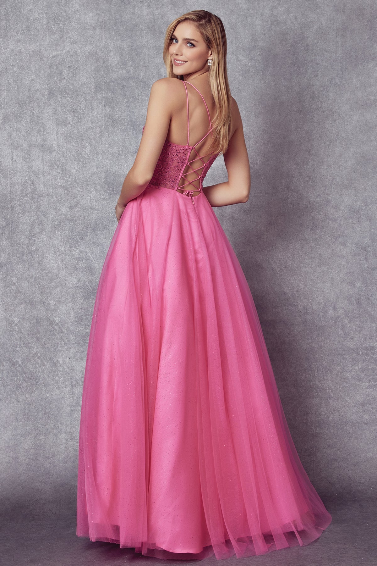 Embroidered Sparkle Tulle Gown by Juliet 268 – ABC Fashion