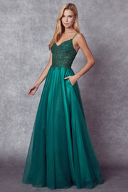 Embroidered Sparkle Tulle Gown by Juliet 268