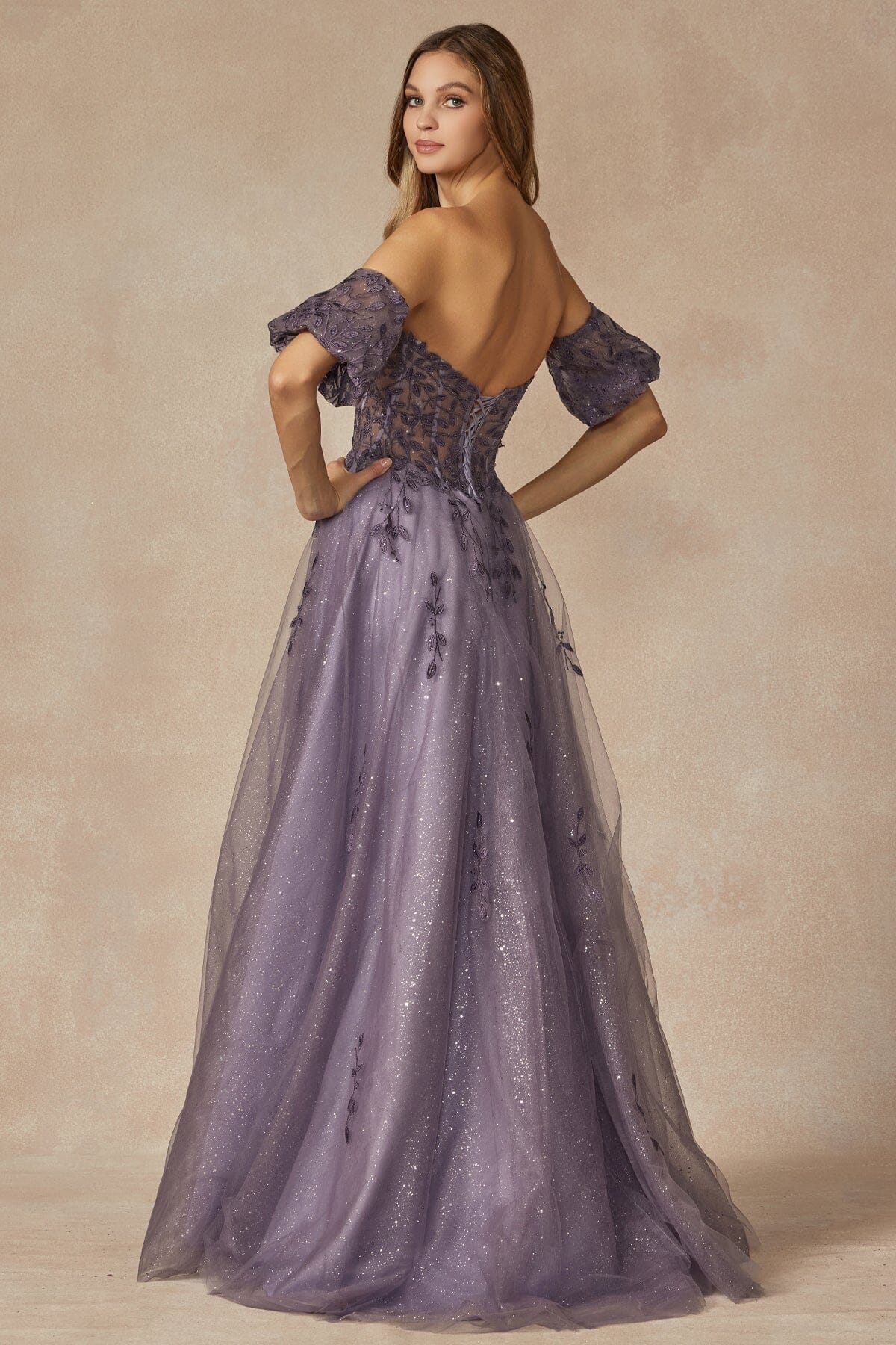 Embroidered Strapless A line Gown by Juliet 2409 ABC Fashion