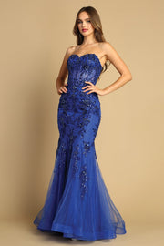 Embroidered Strapless Corset Mermaid Dress by Adora 3080