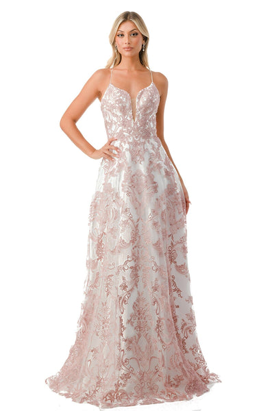 Embroidered Sweetheart A-line Gown by Coya P2208