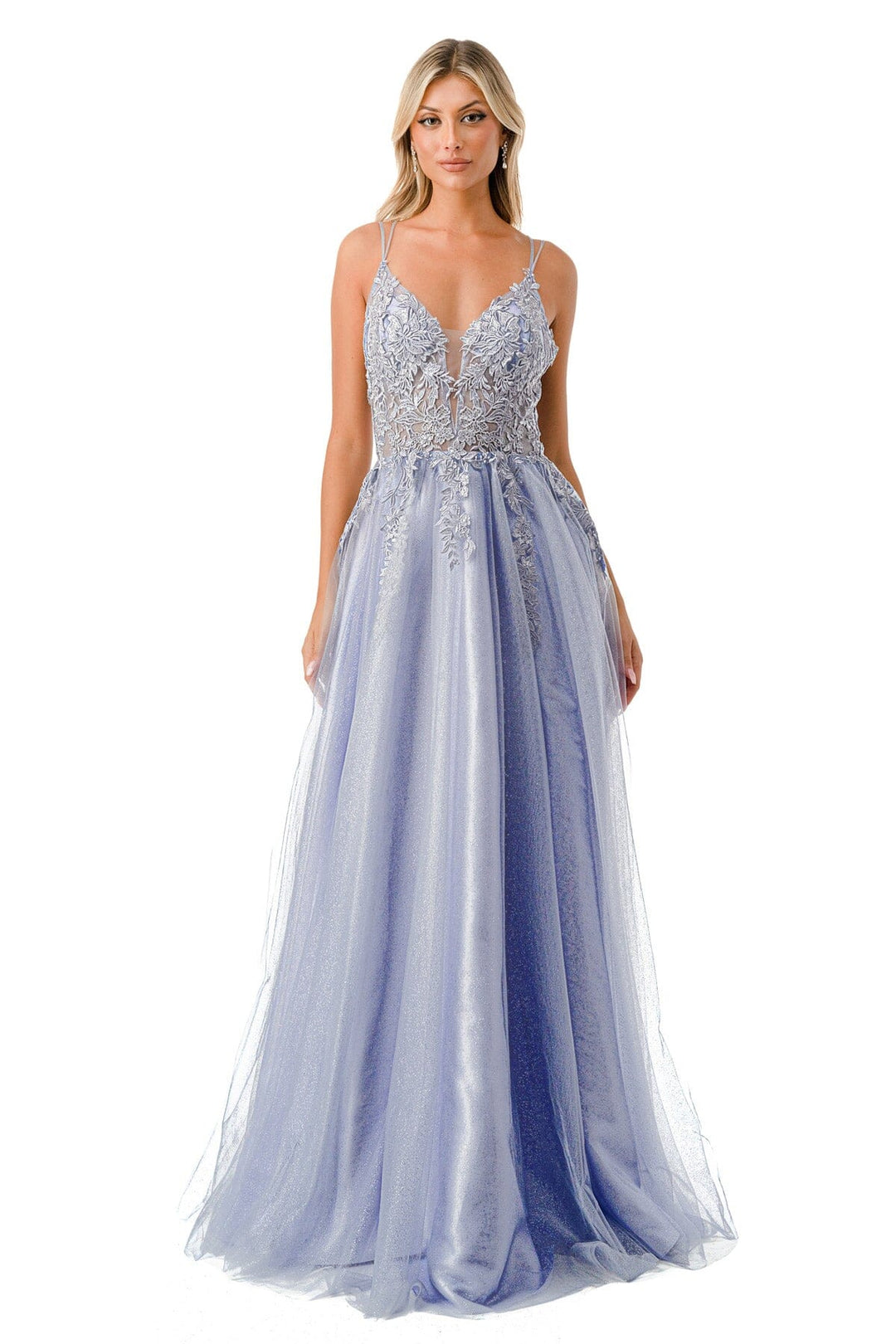 Embroidered Sweetheart Tulle Gown by Coya L2790W