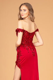 Fitted 3D Floral Corset Gown by Elizabeth K GL3082