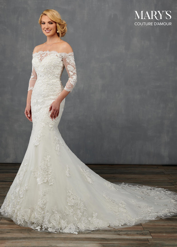 Fitted Applique Bridal Gown by Mary's Bridal MB4106