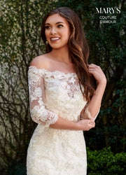 Fitted Applique Bridal Gown by Mary's Bridal MB4106