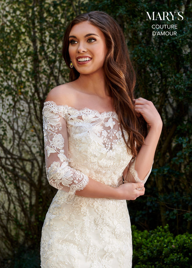 Fitted Applique Bridal Gown by Mary's Bridal MB4106