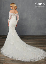 Fitted Applique Bridal Gown by Mary's Bridal MB4106