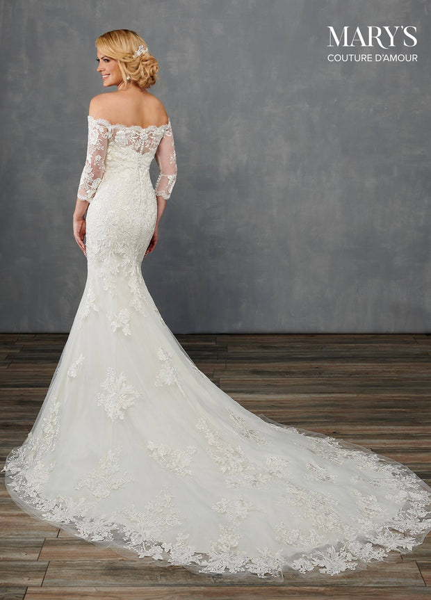 Fitted Applique Bridal Gown by Mary's Bridal MB4106
