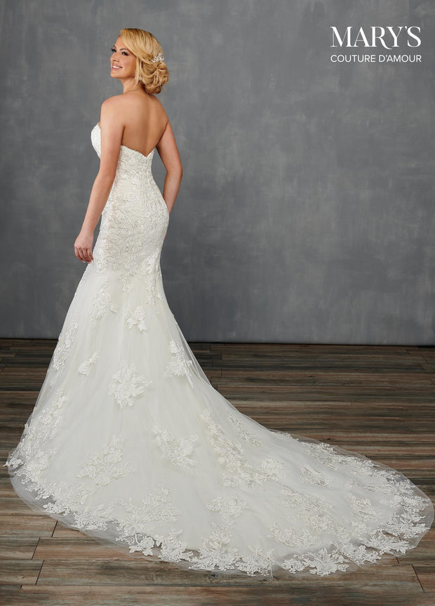 Fitted Applique Bridal Gown by Mary's Bridal MB4106