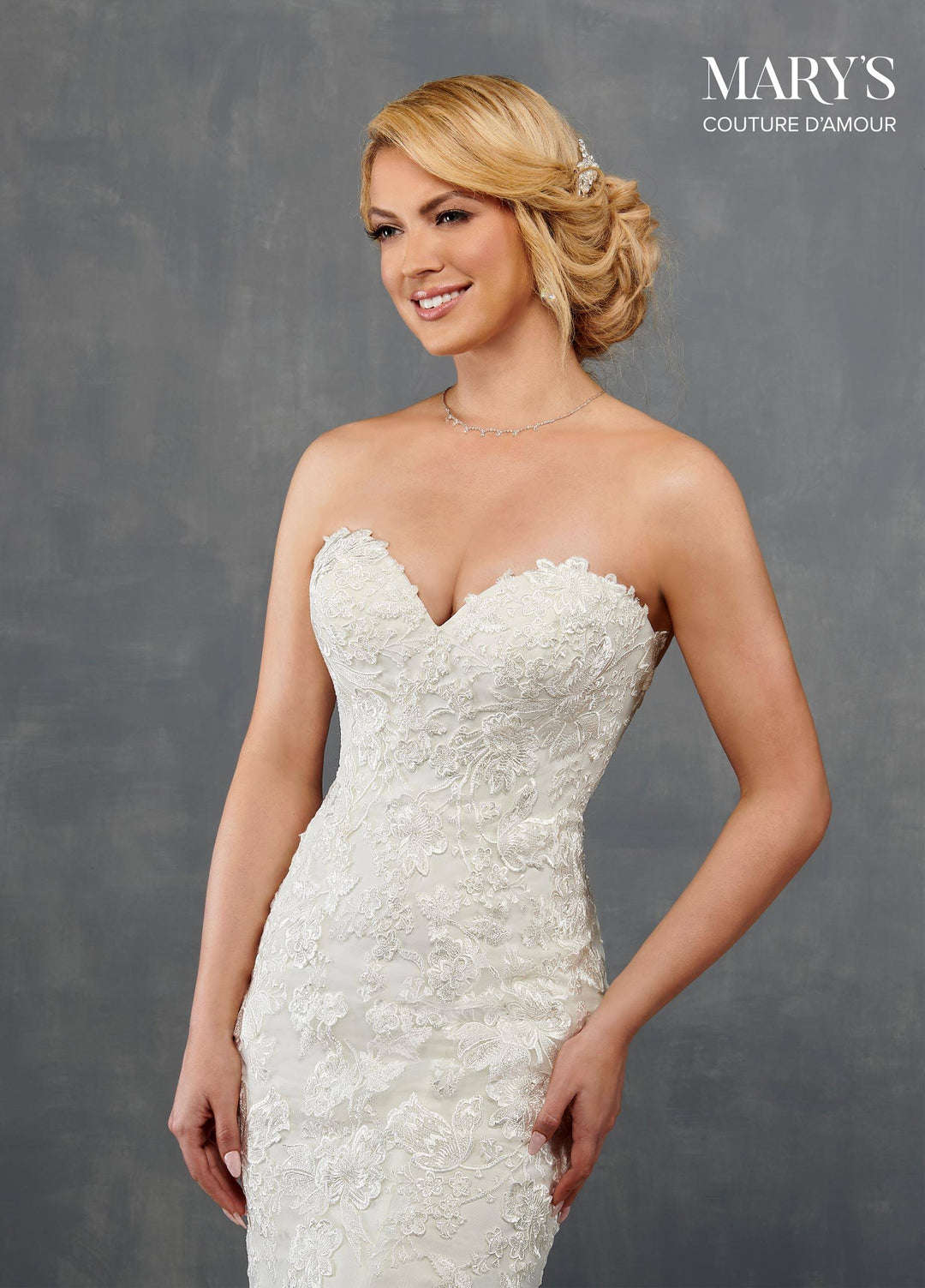 Fitted Applique Bridal Gown by Mary's Bridal MB4106