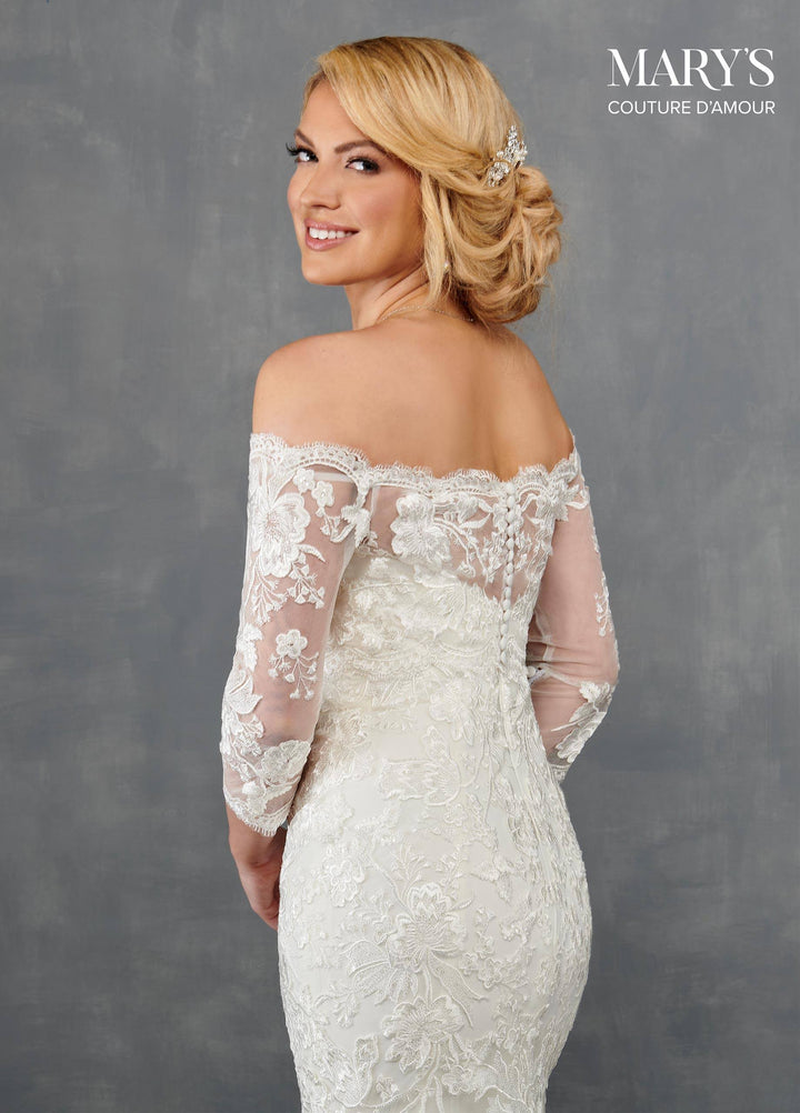 Fitted Applique Bridal Gown by Mary's Bridal MB4106