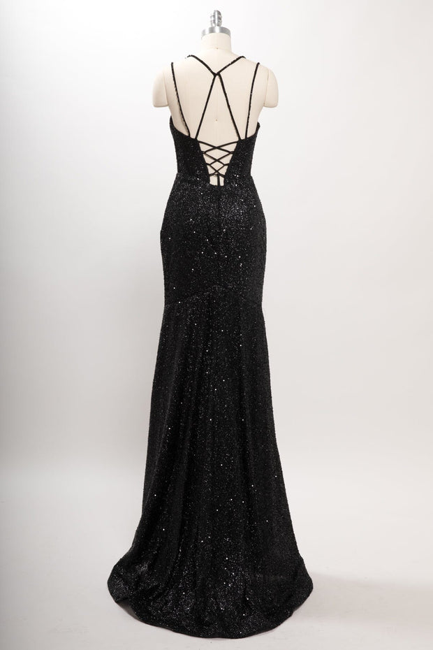 Fitted Bustier Glittered Gown by Coya L2773T