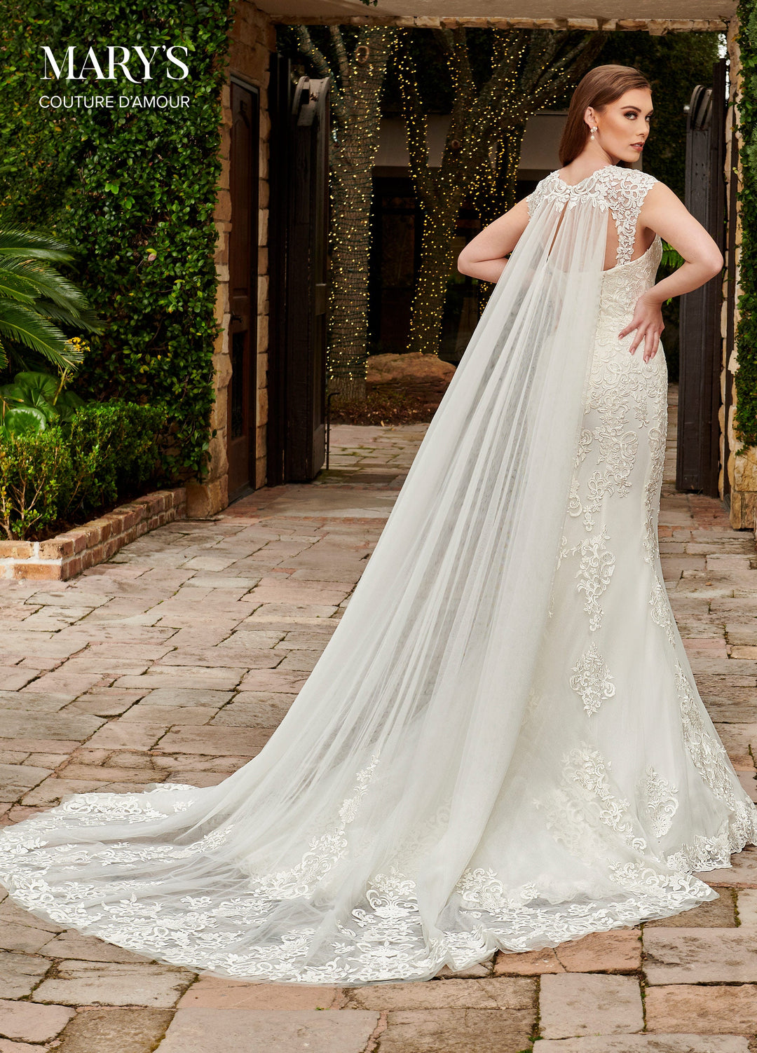 Fitted Cape Bridal Gown by Mary's Bridal MB4113