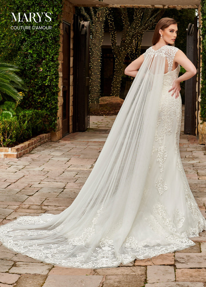 Fitted Cape Bridal Gown by Mary's Bridal MB4113