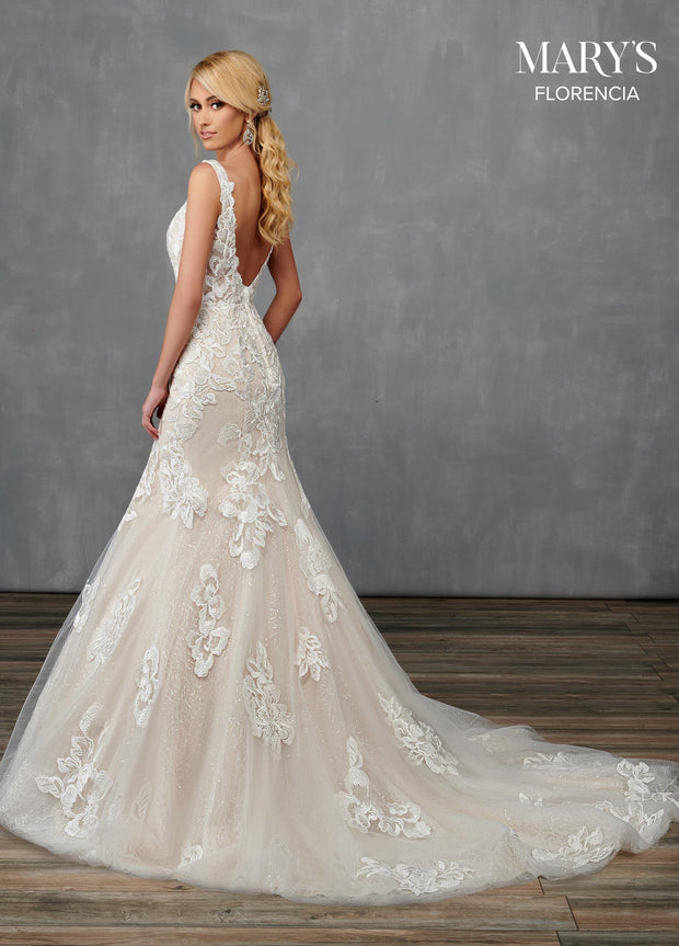 Fitted Floral Applique Bridal Gown by Mary's Bridal MB3113