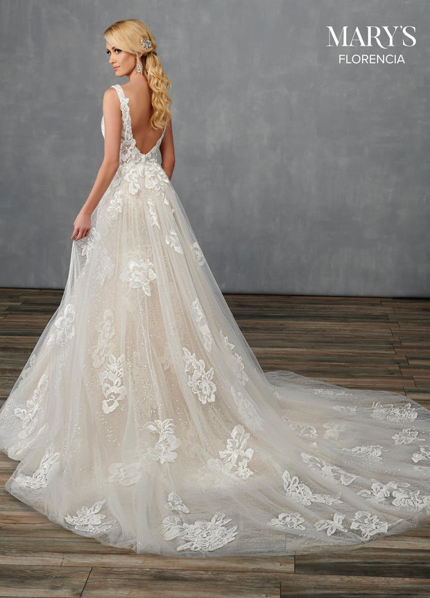 Fitted Floral Applique Bridal Gown by Mary's Bridal MB3113