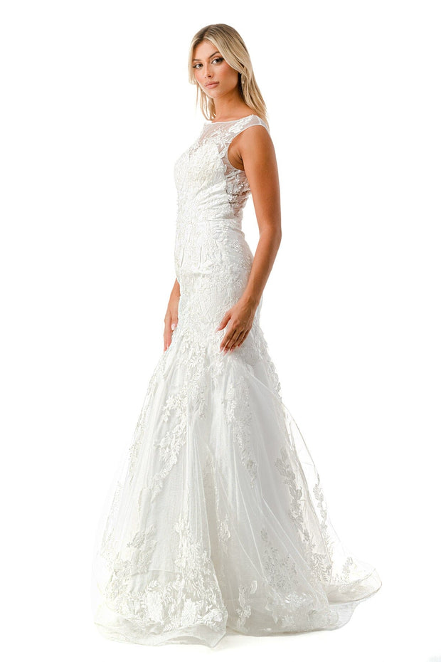 Fitted Floral Embroidered Bridal Gown by Coya MS0021