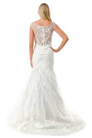 Fitted Floral Embroidered Bridal Gown by Coya MS0021