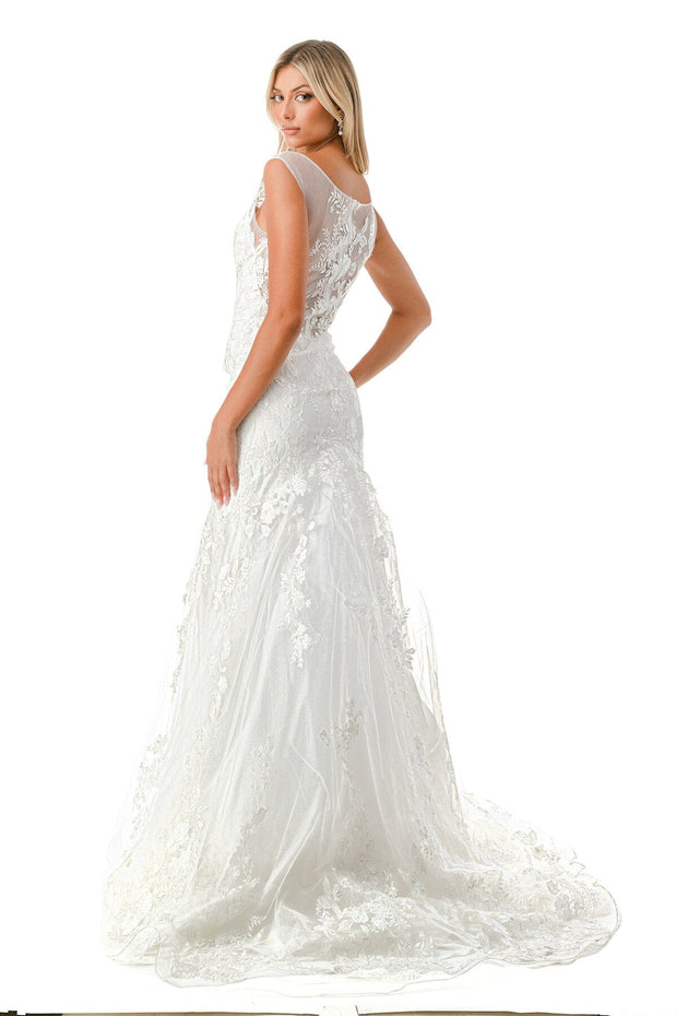 Fitted Floral Embroidered Bridal Gown by Coya MS0021