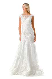 Fitted Floral Embroidered Bridal Gown by Coya MS0021