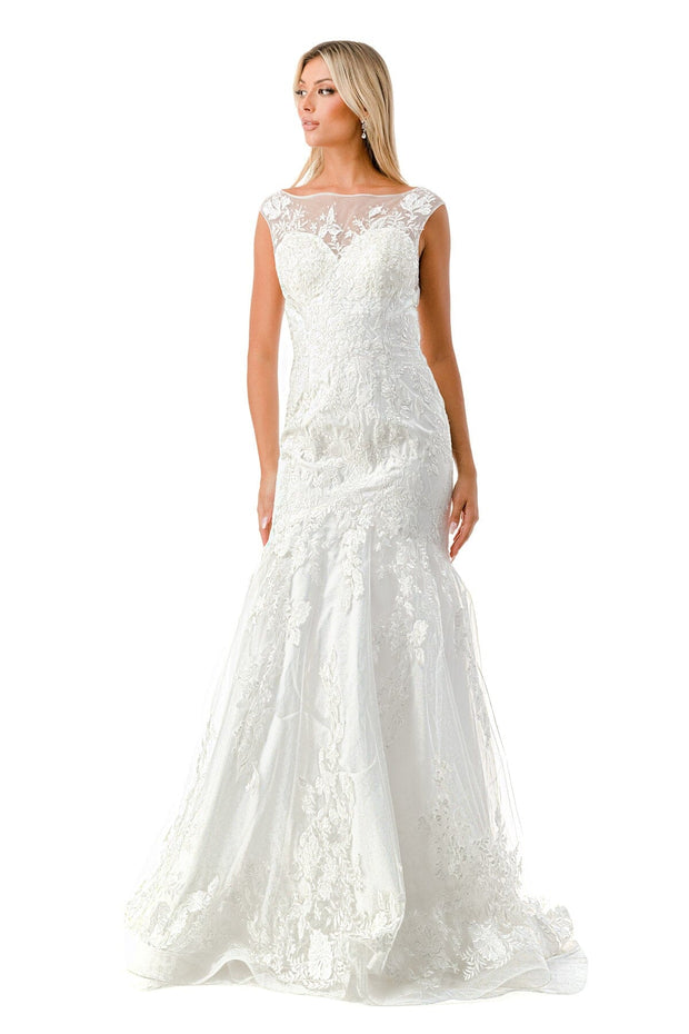 Fitted Floral Embroidered Bridal Gown by Coya MS0021