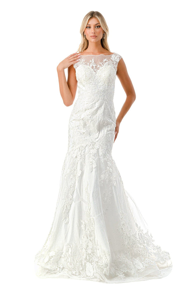 Fitted Floral Embroidered Bridal Gown by Coya MS0021