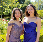 Fitted Glitter Corset Cowl Gown by Ladivine CD254