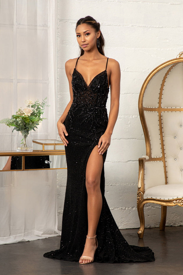 Dita Strapless Sequin Embellished Velvet Gown Black  Moda Glam Boutique