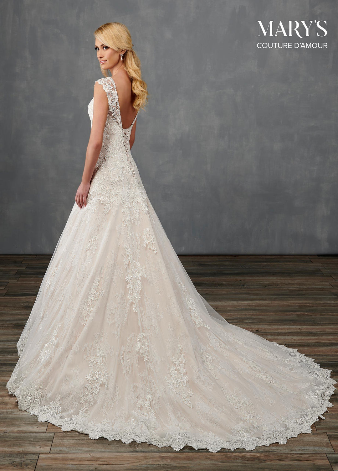 Fitted Lace Wedding Dress by Mary's Bridal MB4105