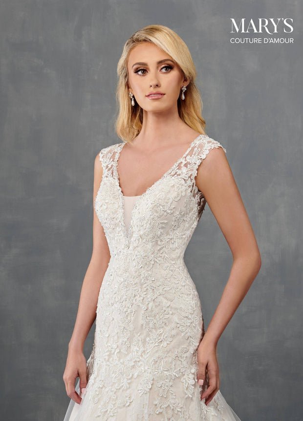 Fitted Lace Wedding Dress by Mary's Bridal MB4105