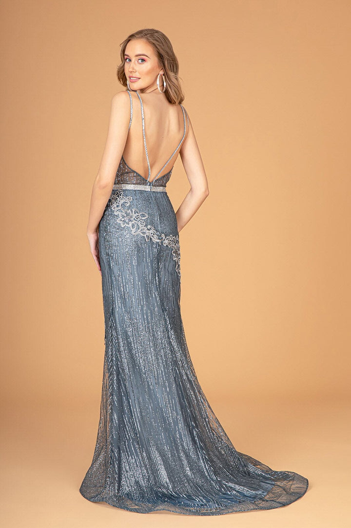 Fitted Long Glitter Print Dress by Elizabeth K GL2889