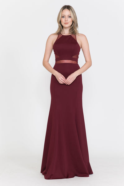 Fitted Long Illusion Cutout Dress by Poly USA 8054
