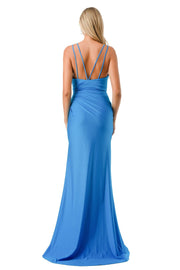 Fitted Long Strappy Back V-Neck Dress by Coya L2805Y