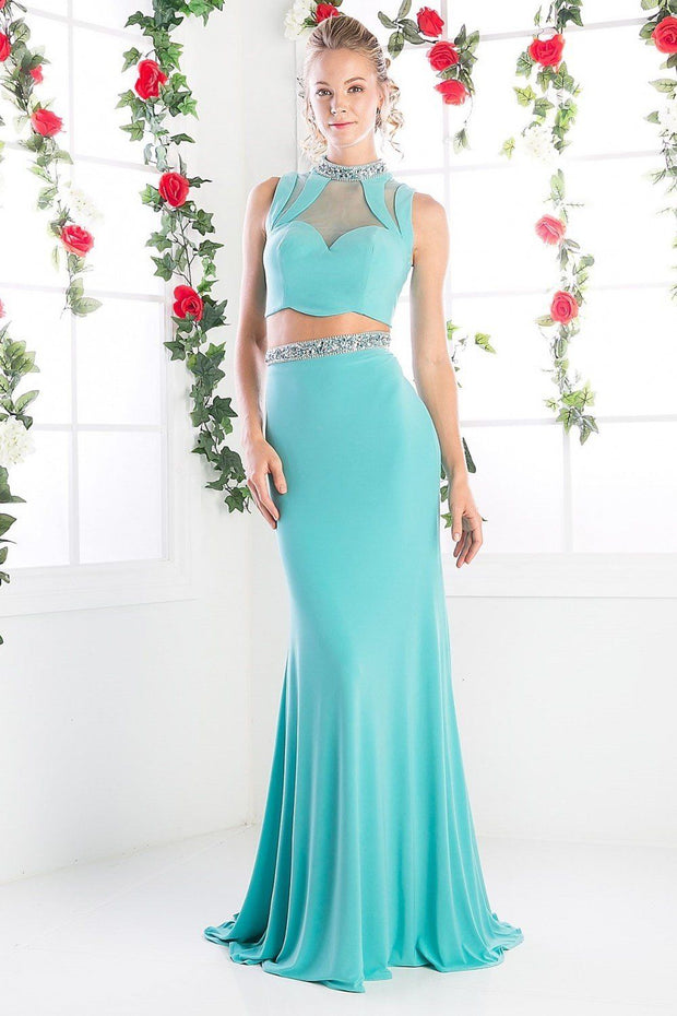 Fitted Long Two Piece Dress by Cinderella Divine CK20