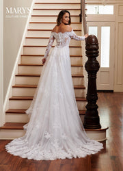 Fitted Off Shoulder Bridal Gown by Mary's Bridal MB4009